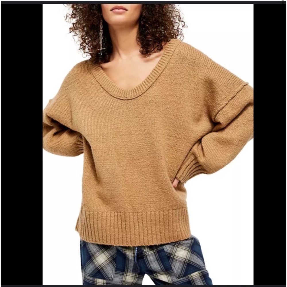 Free People Tan Oversized Sweater